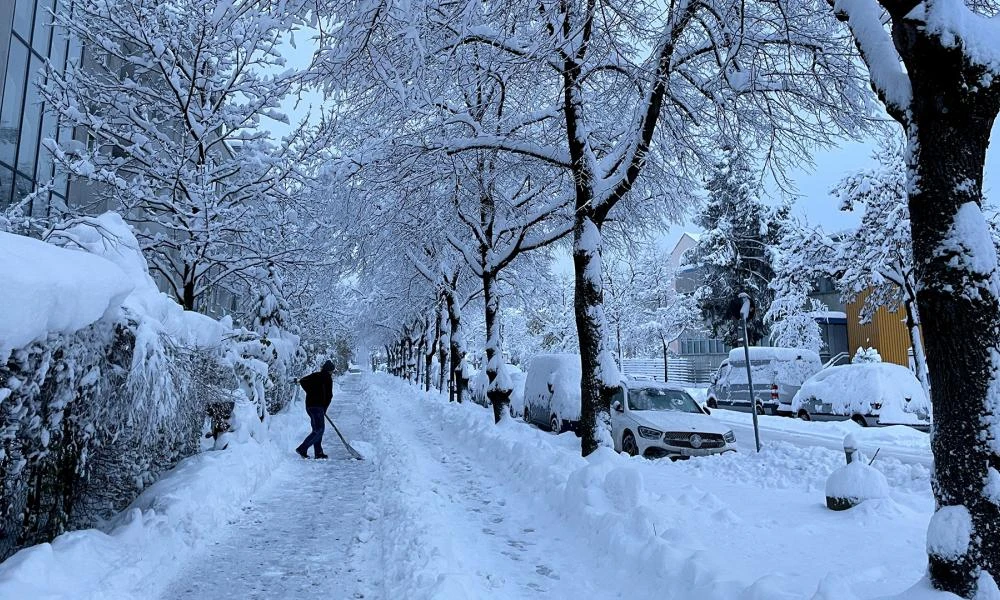 Στα λευκά ξύπνησε το χωριό Στενή στην Εύβοια- Δείτε φωτογραφίες από τα χιόνια